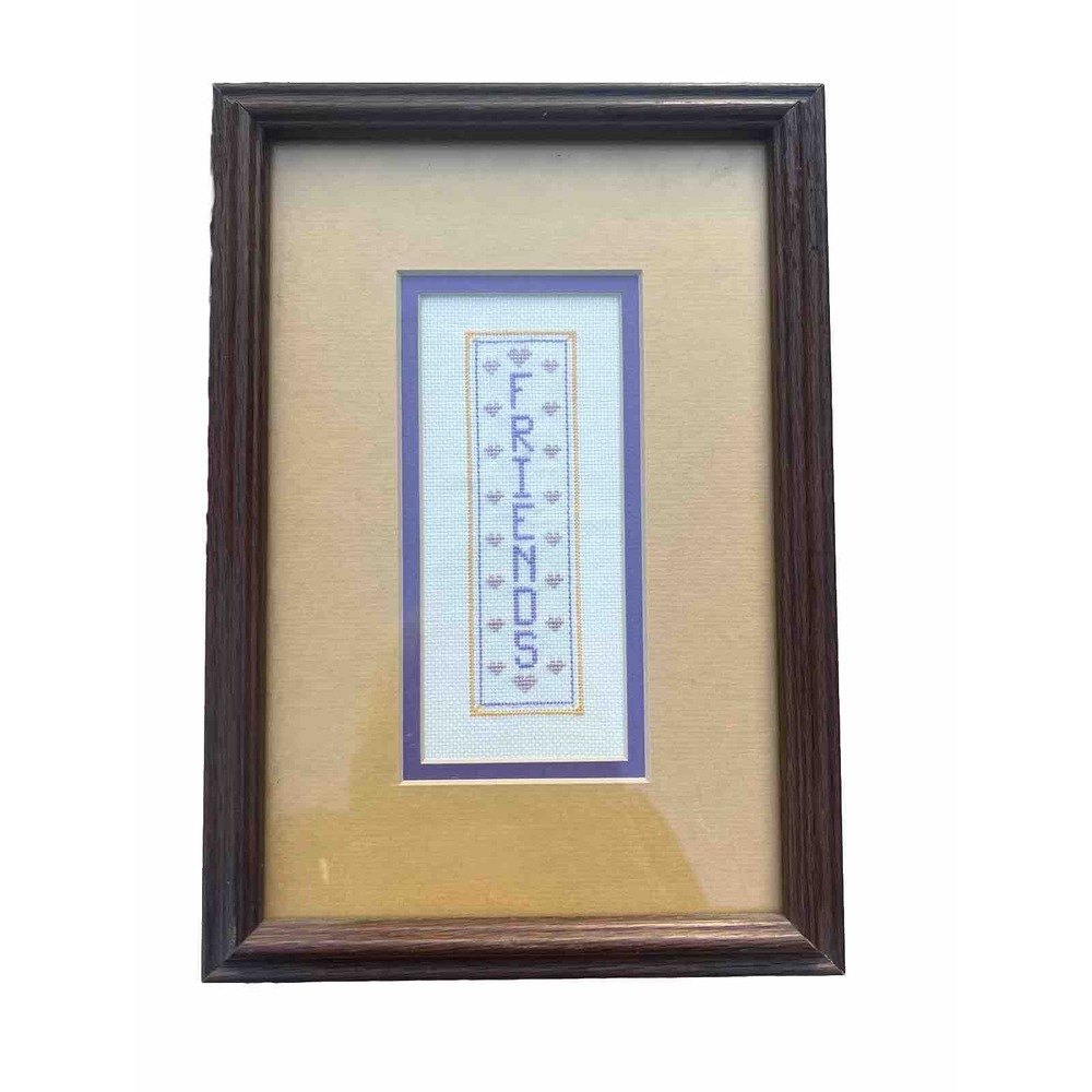 Handmade Needlepointed Framed Friends